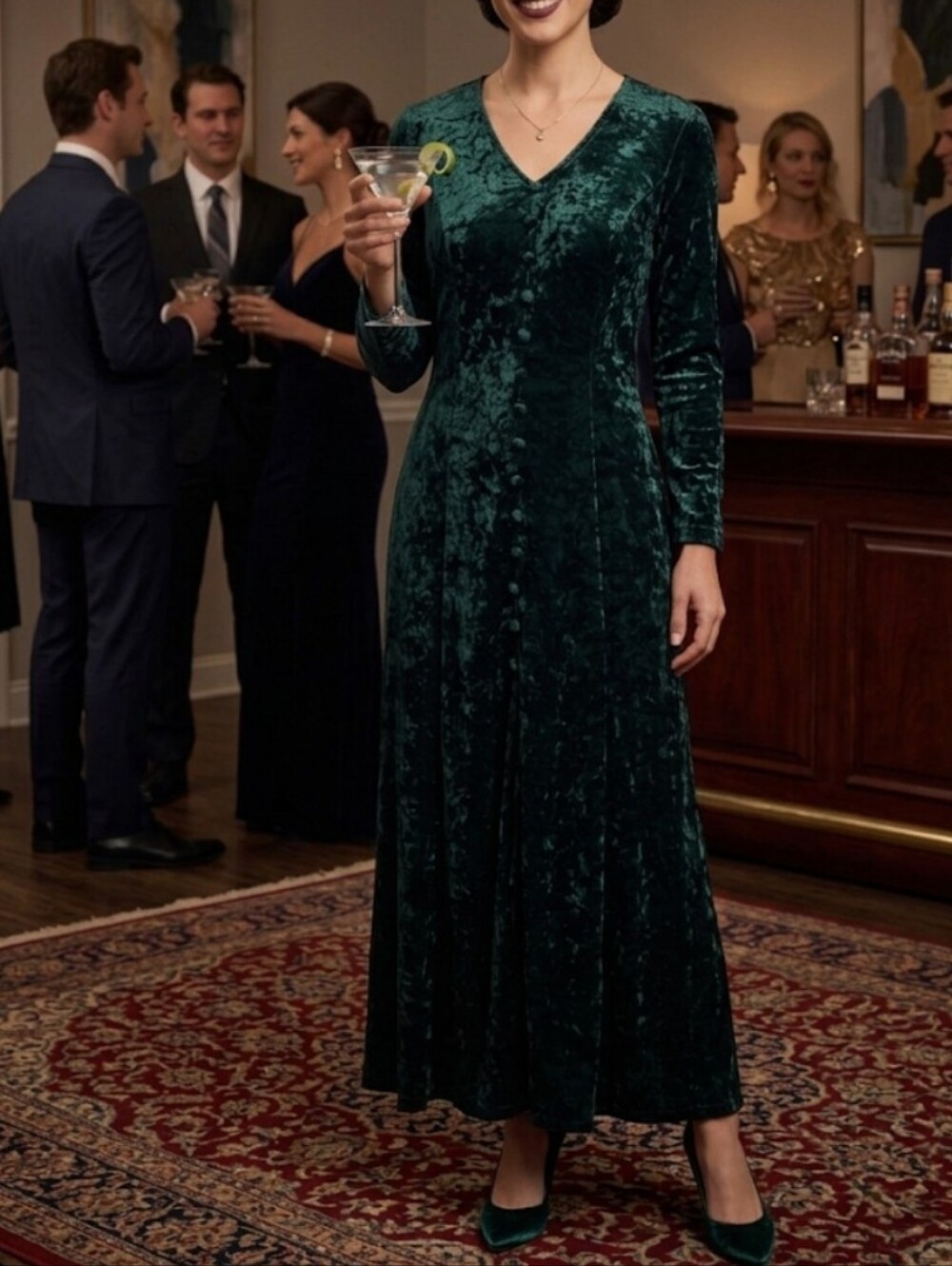 Brett Alixander Crushed Velvet Maxi Dress Size 12